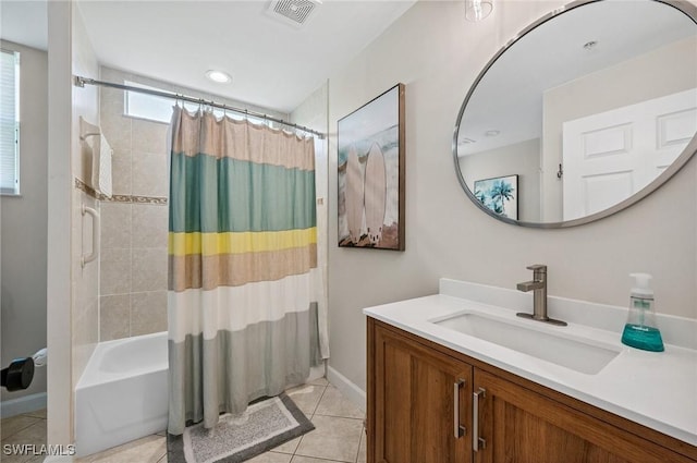 2370 Magnolia Ave Unit 6807, Naples, FL 34112 - bathroom featuring tile patterned flooring, vanity, and shower / tub combo with curtain