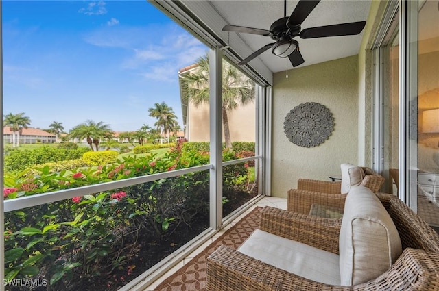 2370 Magnolia Ave Unit 6807, Naples, FL 34112 - sunroom featuring ceiling fan