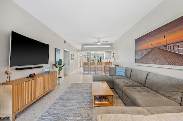 2370 Magnolia Ave Unit 6807, Naples, FL 34112 - living area with light tile patterned floors and ceiling fan