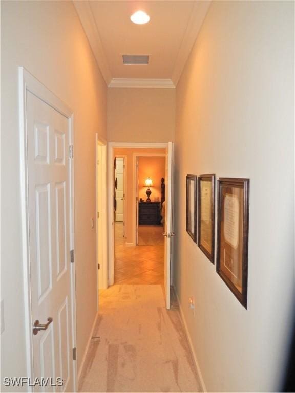 11775 Avingston Ter, Fort Myers, FL 33913 - hallway with ornamental molding and light colored carpet
