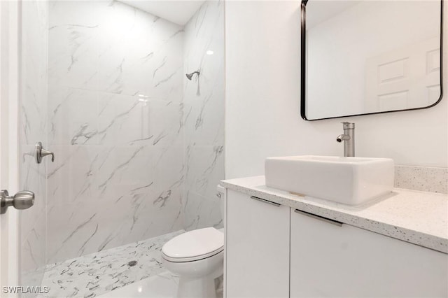 2803 E 13th St, Lehigh Acres, FL 33972 - full bathroom with vanity and a marble finish shower