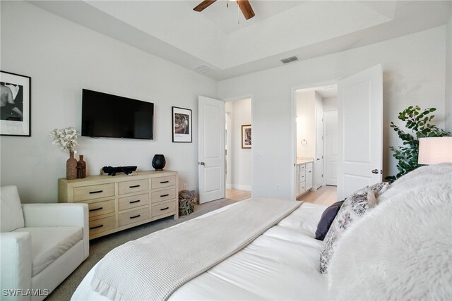 3387 Pilot Cir, Naples, FL 34120 - bedroom featuring ensuite bathroom and ceiling fan