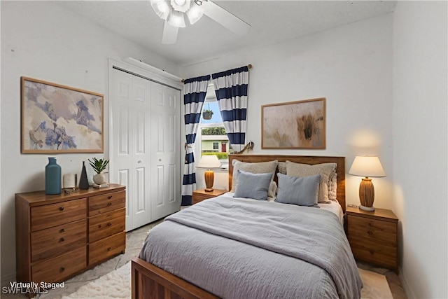 4811 Shady River Ln, Fort Myers, FL 33905 - bedroom featuring a closet and ceiling fan