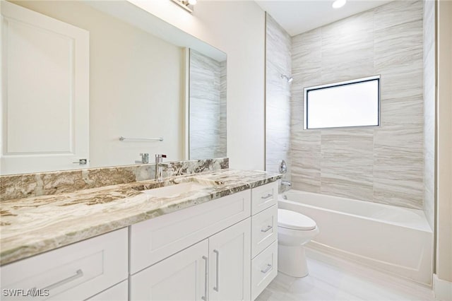 1117 SW Trafalgar Pkwy, Cape Coral, FL 33991 - full bath with vanity, shower / washtub combination, and recessed lighting