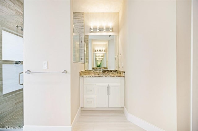 1117 SW Trafalgar Pkwy, Cape Coral, FL 33991 - full bathroom featuring a shower stall and vanity