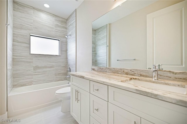 1328 SW 22nd Pl, Cape Coral, FL 33991 - full bath with vanity, shower / bath combination, recessed lighting, and tile patterned floors