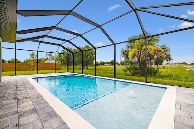 1328 SW 22nd Pl, Cape Coral, FL 33991 - outdoor pool featuring a yard, a patio, and glass enclosure