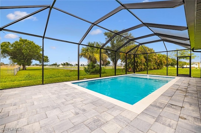 1328 SW 22nd Pl, Cape Coral, FL 33991 - swimming pool featuring a lawn, a patio, and a lanai