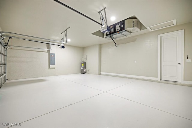 1328 SW 22nd Pl, Cape Coral, FL 33991 - garage featuring electric panel, electric water heater, and a garage door opener