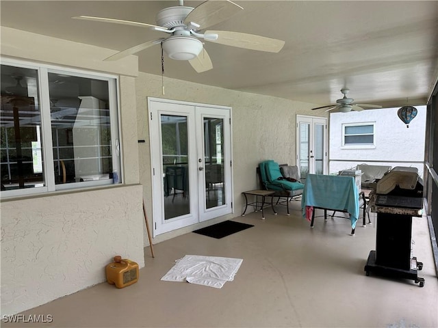 4620 Parrot Ave, Naples, FL 34104 - view of patio with a ceiling fan and french doors