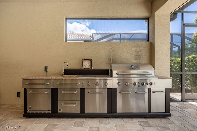 19332 La Serena Dr, Estero, FL 33967 - view of patio with a lanai and a grill