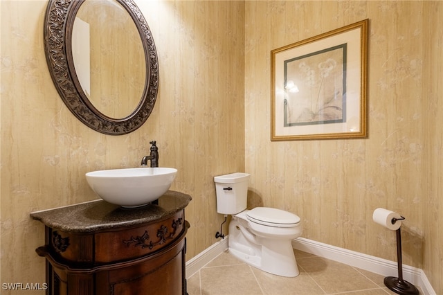 19332 La Serena Dr, Estero, FL 33967 - half bathroom featuring vanity and tile patterned flooring