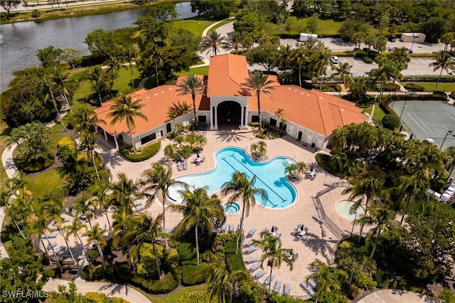 19332 La Serena Dr, Estero, FL 33967 - view of subject property with a pool area and a large body of water