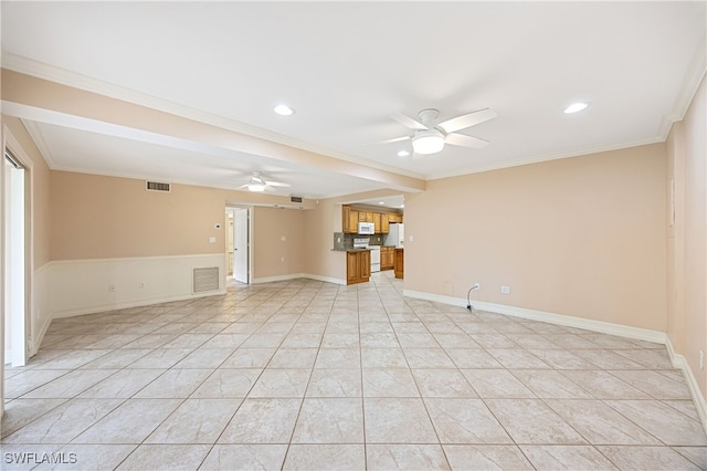1120 Ridge St, Naples, FL 34103 - unfurnished room with a ceiling fan, crown molding, and recessed lighting