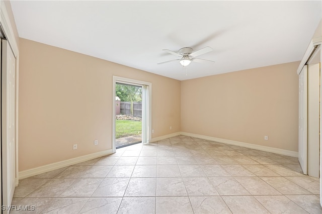 1120 Ridge St, Naples, FL 34103 - empty room featuring a ceiling fan and light tile patterned floors