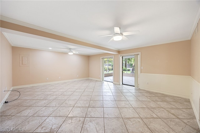 1120 Ridge St, Naples, FL 34103 - unfurnished room with a ceiling fan and crown molding