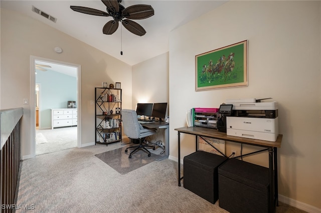 13660 Abbey Dr Unit 1, Fort Myers, FL 33919 - office space featuring carpet, a ceiling fan, and lofted ceiling