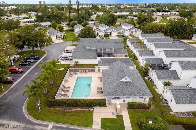 13660 Abbey Dr Unit 1, Fort Myers, FL 33919 - aerial perspective of suburban area with a pool area