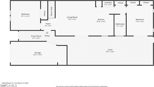 13660 Abbey Dr Unit 1, Fort Myers, FL 33919 - view of room layout