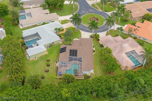 2050 Terrazzo Ln, Naples, FL 34104 - aerial perspective of suburban area with a pool area