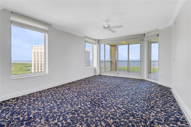7117 Pelican Bay Blvd Unit 1801, Naples, FL 34108 - unfurnished sunroom with a water view and plenty of natural light