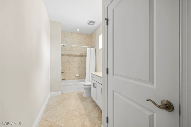 15140 Palmer Lake Cir Unit 201, Naples, FL 34109 - bathroom featuring shower / tub combo with curtain, tile patterned flooring, and vanity