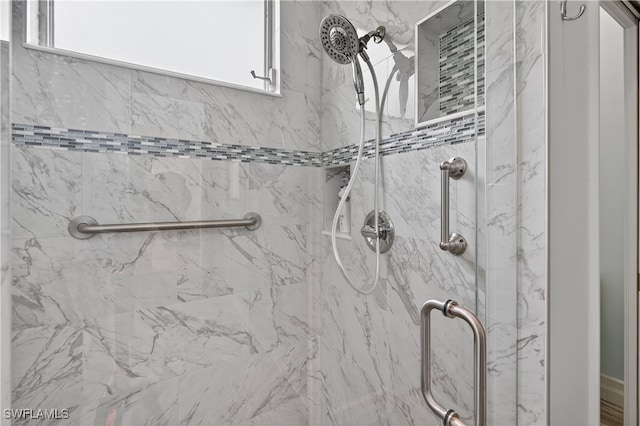 8014 Kilkenny Ct Unit G47, Naples, FL 34112 - bathroom with a marble finish shower and plenty of natural light