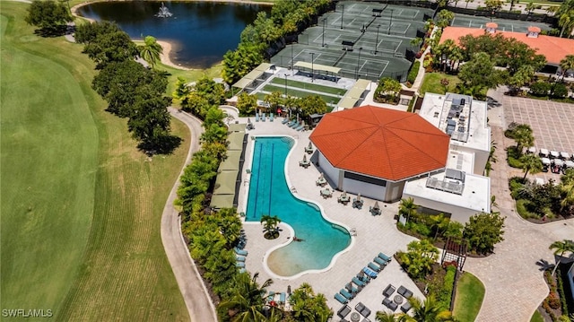 4780 Shinnecock Hills Ct Unit 102, Naples, FL 34112 - drone / aerial view of a large body of water and a golf club