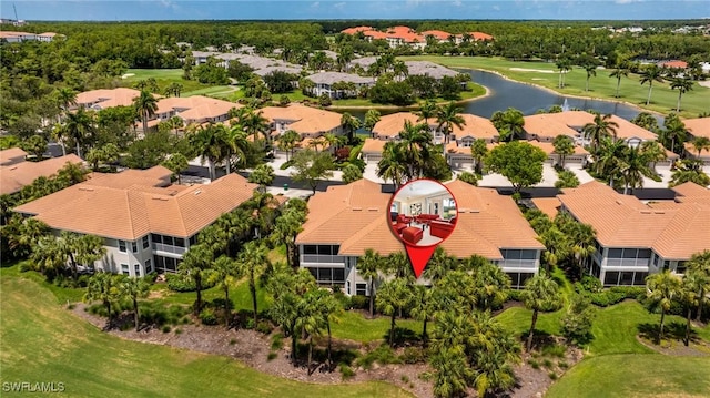 4780 Shinnecock Hills Ct Unit 102, Naples, FL 34112 - aerial view of residential area featuring a local golf course and a large body of water
