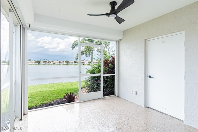 7718 Jewel Ln Unit 101, Naples, FL 34109 - unfurnished sunroom featuring a water view