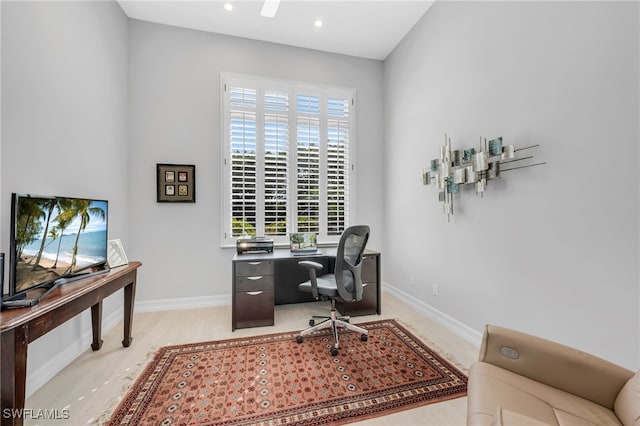3262 Sedge Pl, Naples, FL 34105 - office area featuring baseboards and recessed lighting
