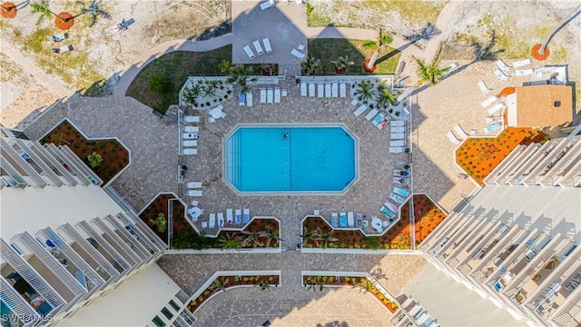 7330 Estero Blvd Unit 1107, Fort Myers Beach, FL 33931 - bird's eye view of a pool area