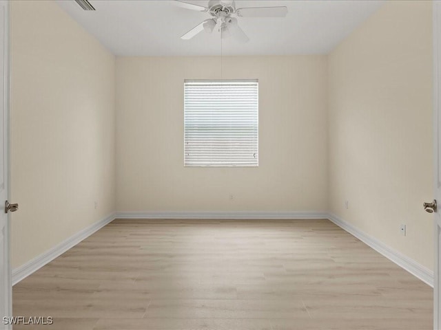 6491 Marbella Dr, Naples, FL 34105 - spare room with light wood finished floors and a ceiling fan