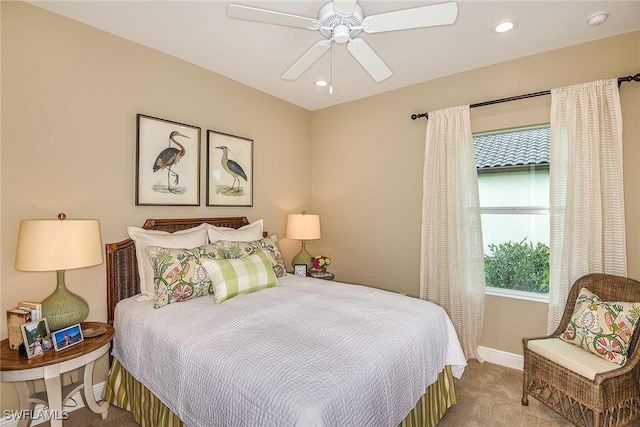 4088 Pegasus Way, Naples, FL 34120 - bedroom featuring carpet flooring, recessed lighting, and a ceiling fan