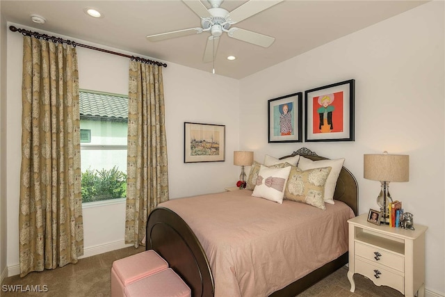 4088 Pegasus Way, Naples, FL 34120 - carpeted bedroom with recessed lighting and ceiling fan