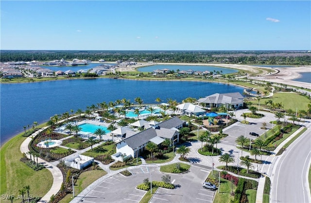 4577 Centaurus Cir, Naples, FL 34120 - drone / aerial view of a large body of water and a pool