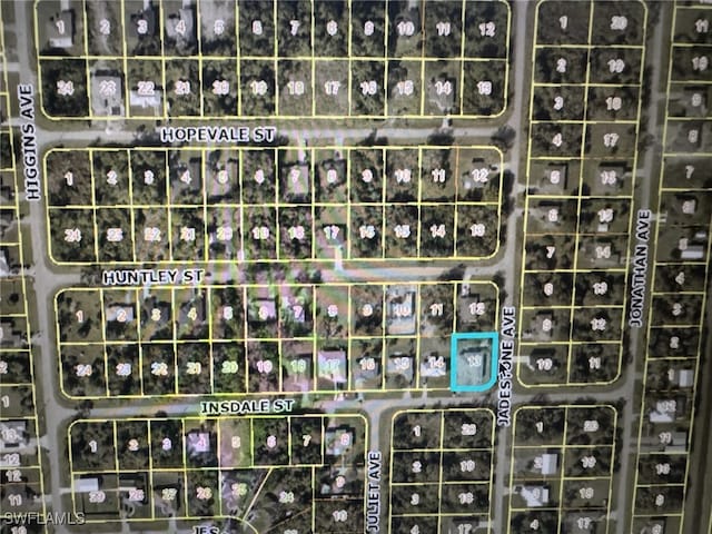 3832 Insdale St, Fort Myers, FL 33905 - aerial view of property's location with property parcel outlined