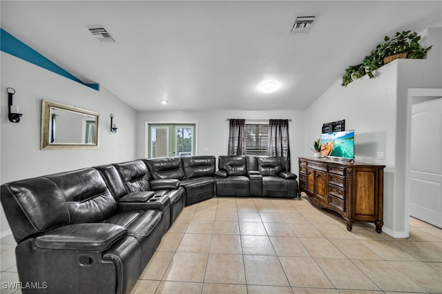 3031 36th St SW, Lehigh Acres, FL 33976 - living area with vaulted ceiling and light tile patterned floors