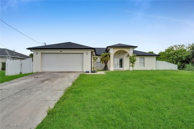 3031 36th St SW, Lehigh Acres, FL 33976 - ranch-style home with concrete driveway, an attached garage, and stucco siding