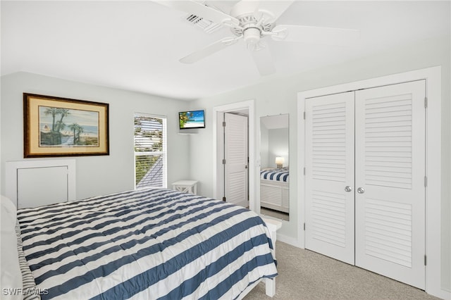33 Urchin Ct, Captiva, FL 33924 - carpeted bedroom with a ceiling fan and a closet