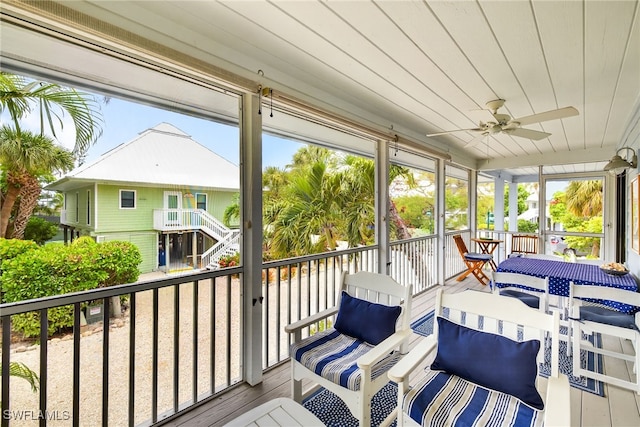 33 Urchin Ct, Captiva, FL 33924 - sunroom with a ceiling fan