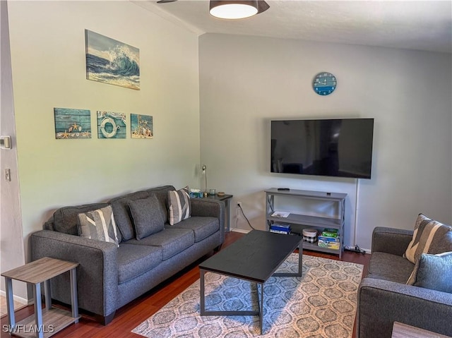 5870 Star Grass Ln, Naples, FL 34116 - living room featuring wood finished floors and vaulted ceiling