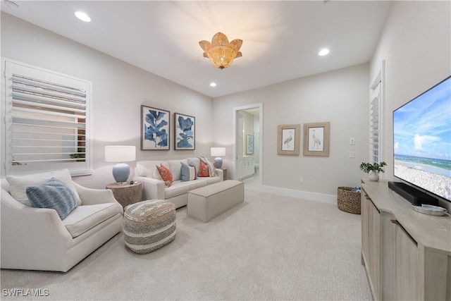 8923 Nevis Way, Naples, FL 34112 - living area featuring light colored carpet and recessed lighting