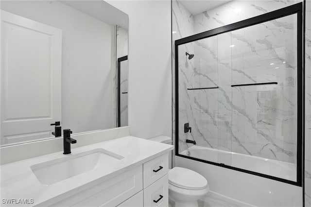 4881/4883 Leonard Blvd S, Lehigh Acres, FL 33973 - bathroom featuring vanity and combined bath / shower with glass door