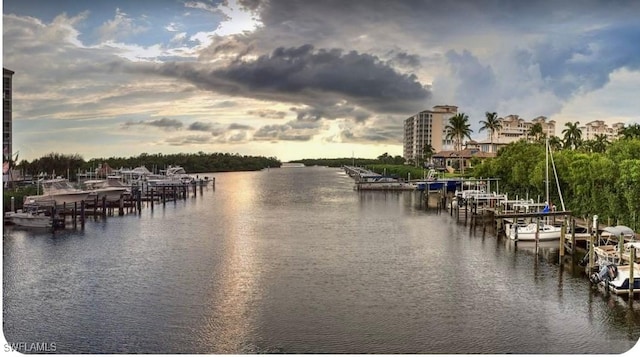 23056 Sanabria Loop, Bonita Springs, FL 34135 - water view featuring a dock