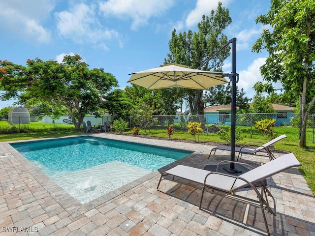 446 SW 19th Ter, Cape Coral, FL 33991 - view of pool with a patio and a fenced backyard