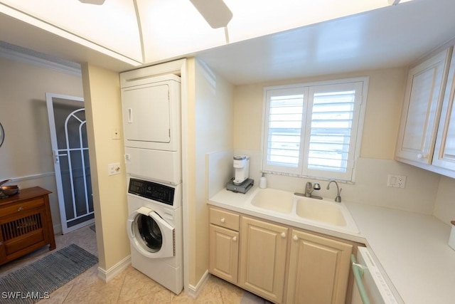 325 Charlemagne Blvd Unit C204, Naples, FL 34112 - laundry room featuring stacked washer / drying machine