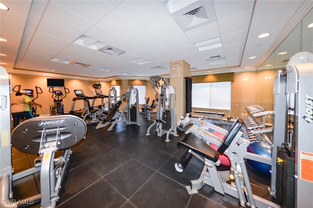 4182 Bay Beach Ln Unit 746, Fort Myers Beach, FL 33931 - gym with a drop ceiling