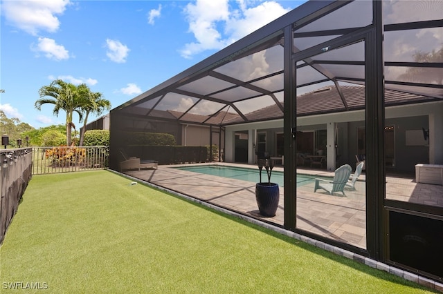 3640 Pilot Cir, Naples, FL 34120 - outdoor pool with a patio and glass enclosure