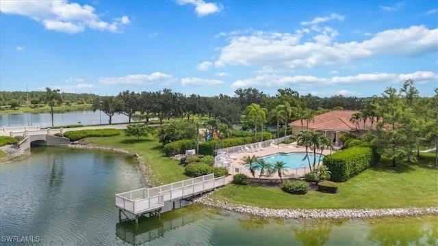 1087 Port Orange Way, Naples, FL 34120 - bird's eye view of a nearby body of water and a pool